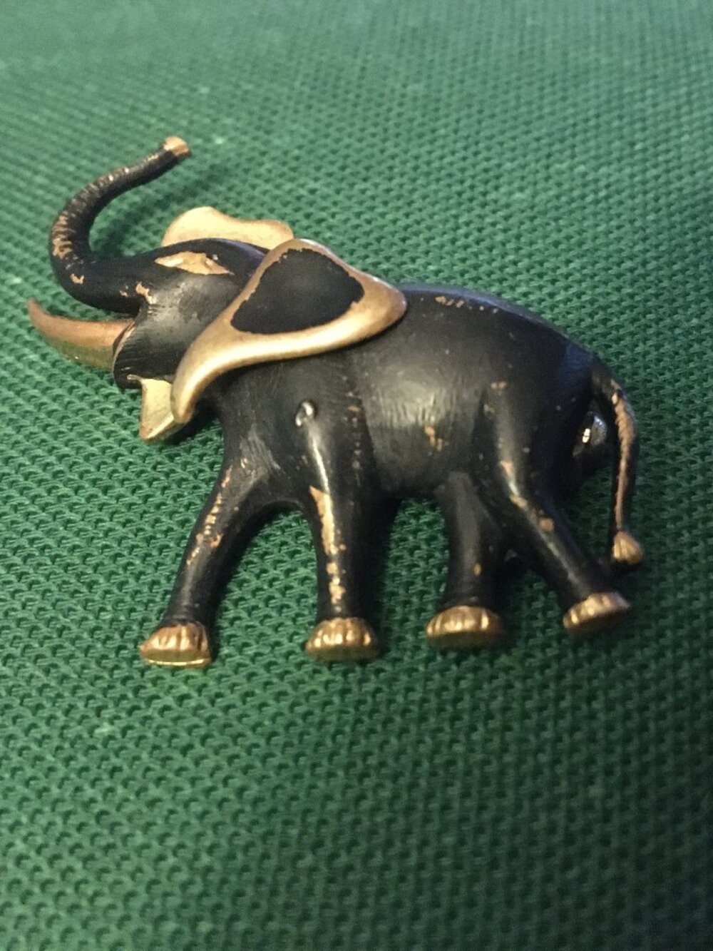 Vintage Metal Black Elephant Pin